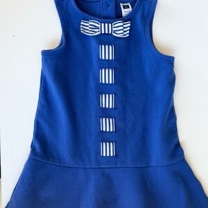Janie and Jack Royal Blue Dress with Striped Bow